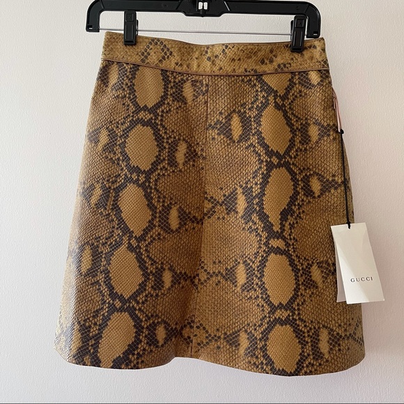 NWT Gucci Python Print Leather SKIRT 40/S - Picture 3 of 8